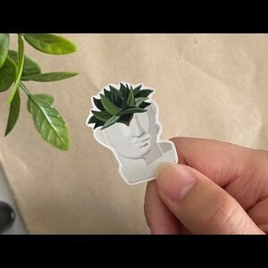 3/$20 Vinyl Glossy Sticker | Succulent Plant Stickers | Statue